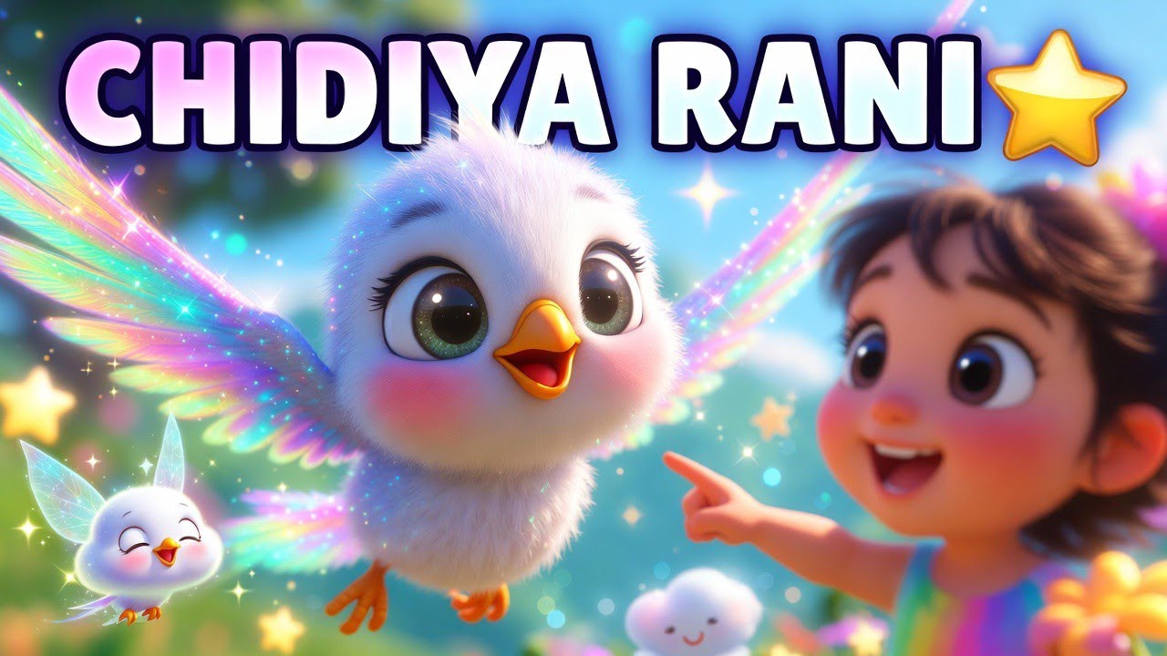 Chidiya Rani 🐦 | Cute Girl  #nurseryrhymes #cartoon #learning #kids #kidssong #kidslearning