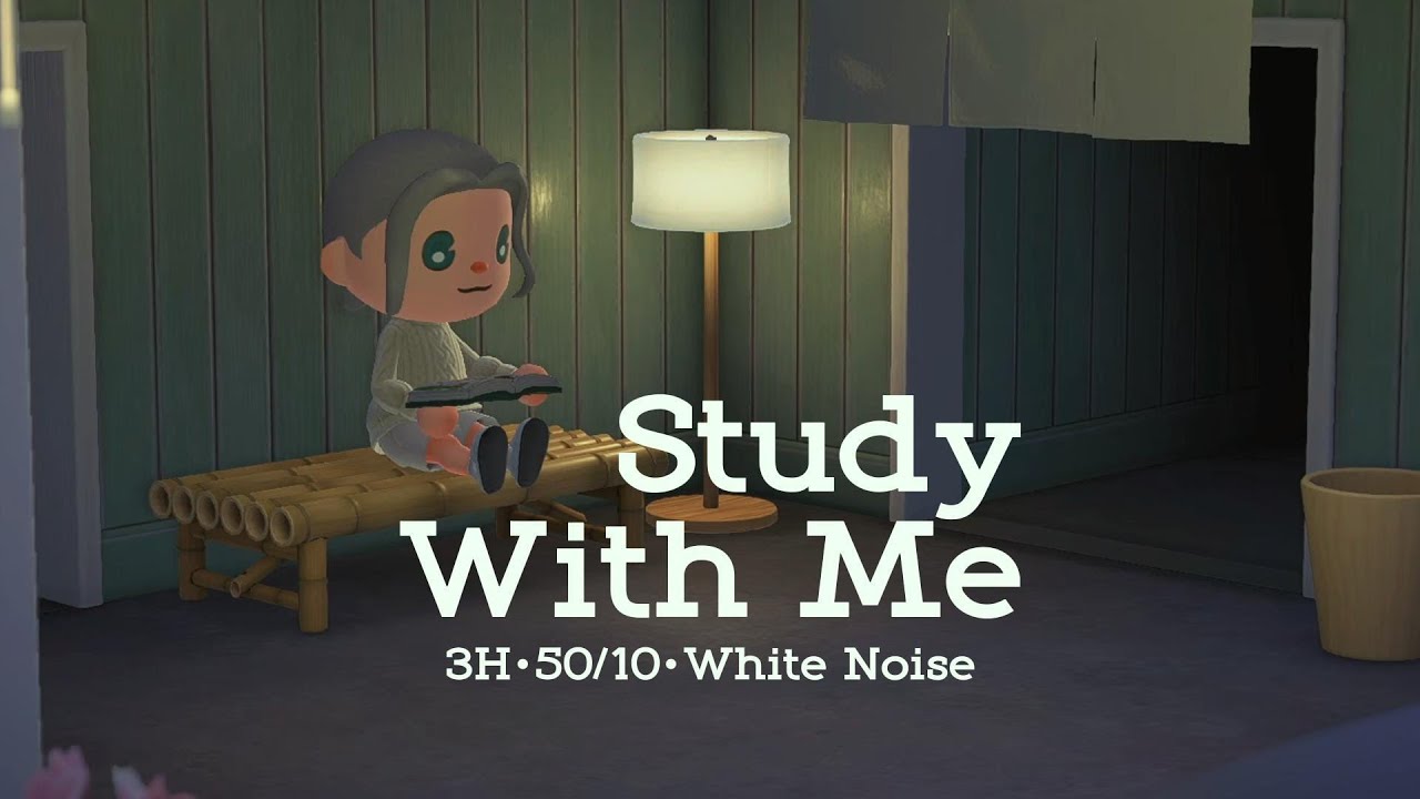 Study With Me In Animal Crossing | Pomodoro 50/10 | White Noise
