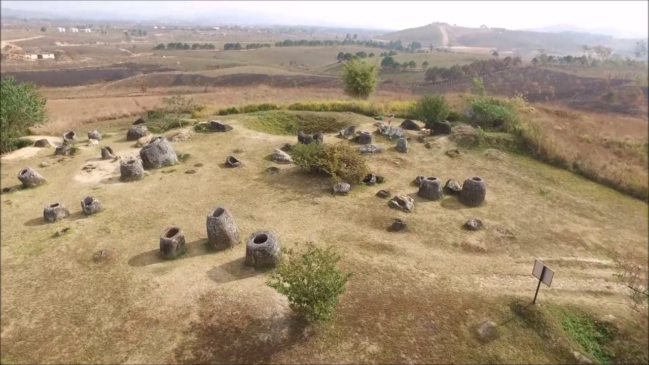 Plain of Jars Ancient Burial Site Flown Over By Drone | Video