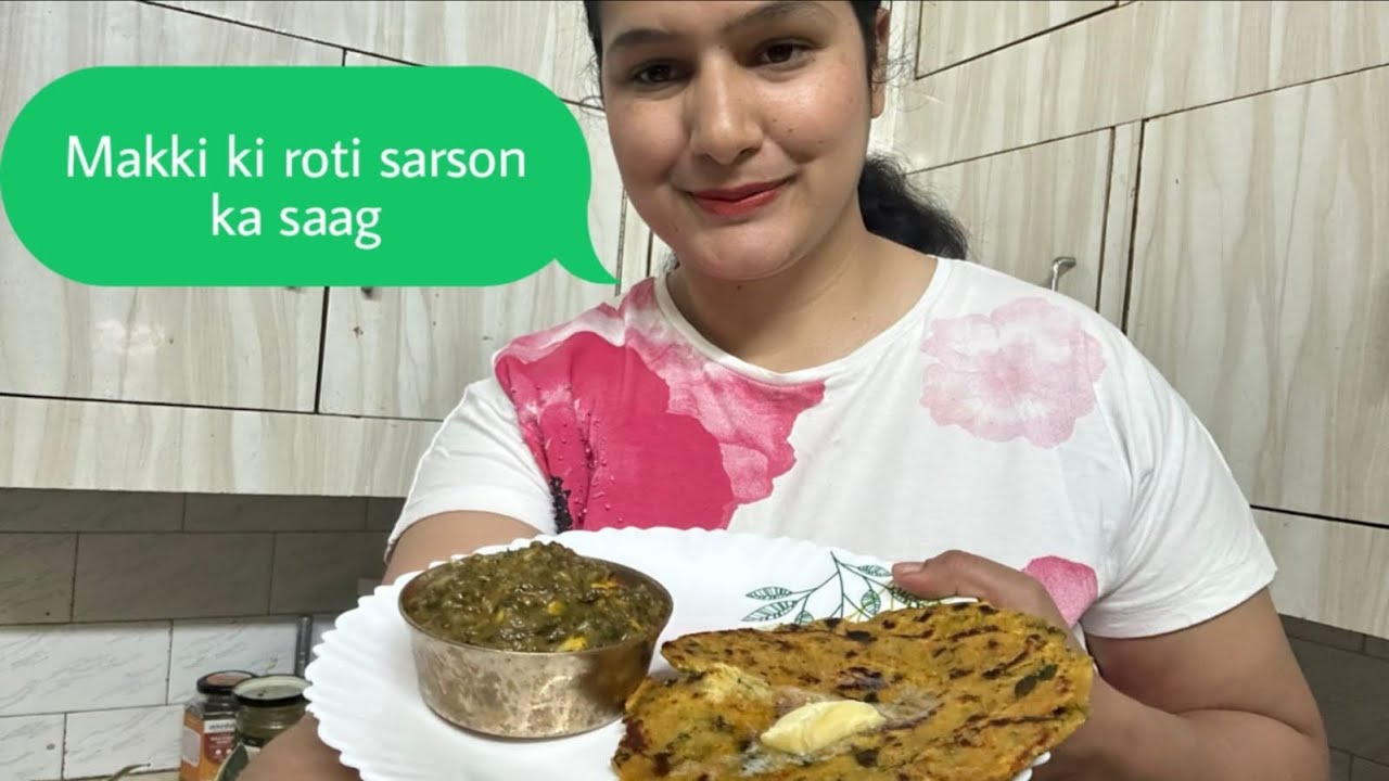 Sarson ka saag or makki ki roti #cooking #youtuber 