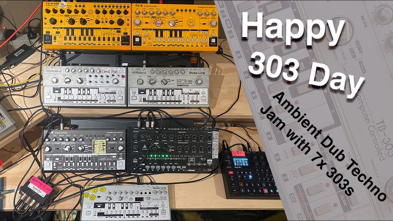 Happy 303 day: Ambient Dub Techno Jam with 7x 303s