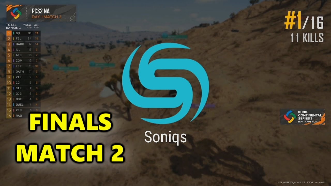 Soniqs TGLTN, Shrimzy, Hwinn & M1me - PUBG Continental Series 2 - NA FINALS - MATCH 2