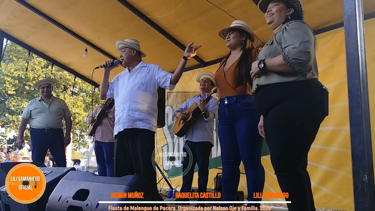 Jazmín Muñoz, Raquelita Castillo, Lili Samaniego. Fiesta de Nelson Ojo y Familia. Malengue, Pacora.