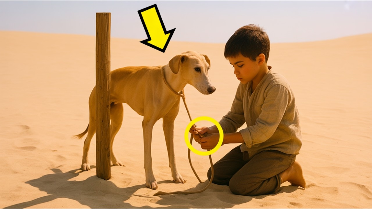 BOY FINDS DOG TRAPPED IN THE MIDDLE OF THE DESERT, BUT WHEN HE DISCOVERS THE REASON…