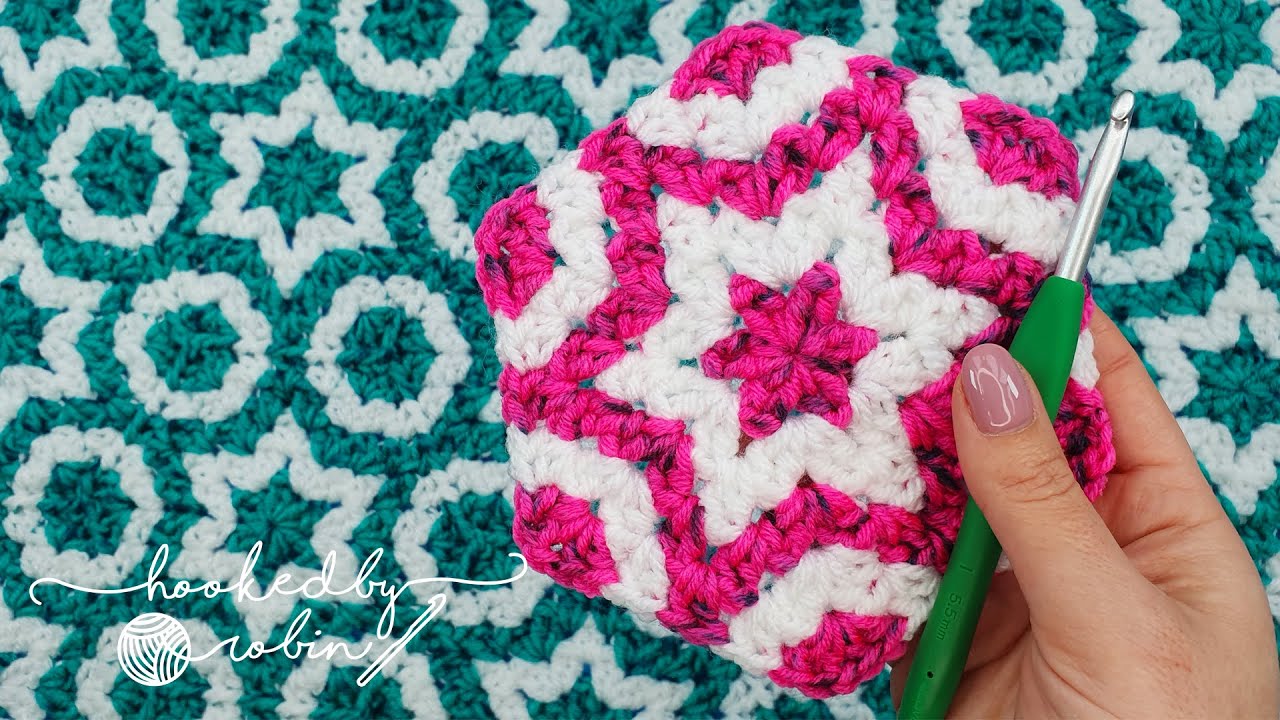 Create an AMAZING Hexagon Motif with JUST 2 COLOURS! 😱