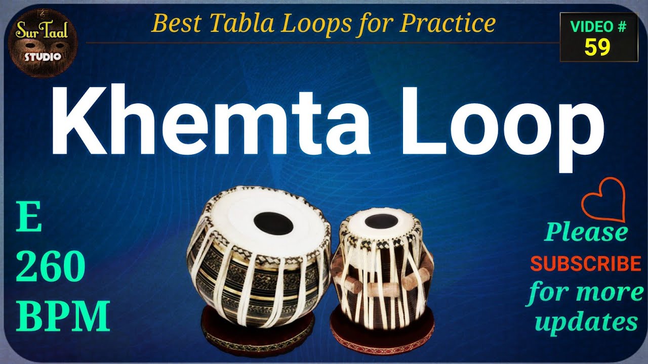 Khemta Tabla Loop E । Natka । खेमटा तबला ठेका