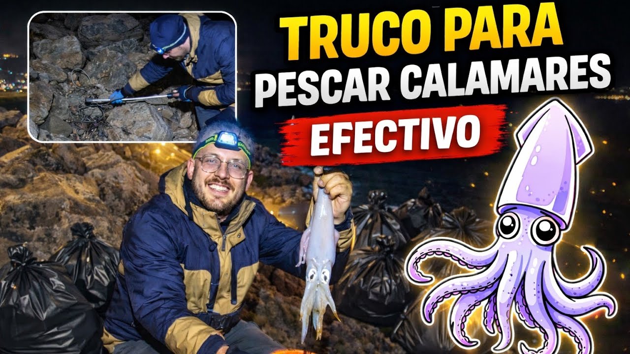 🎣🌙 Pesca de calamares con poca actividad, pero con truco clave 🌙🎣