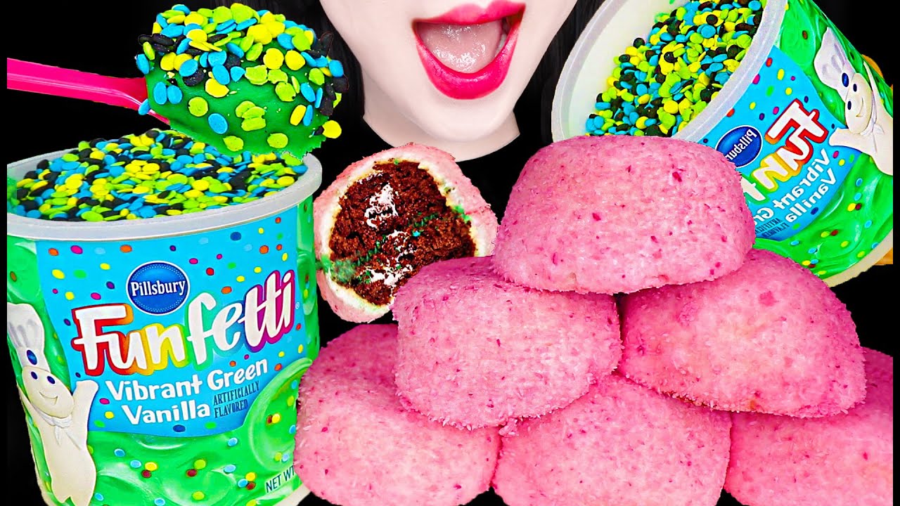 ASMR Funfetti Icing 펀페티 아이싱 먹방 Mukbang, Eating