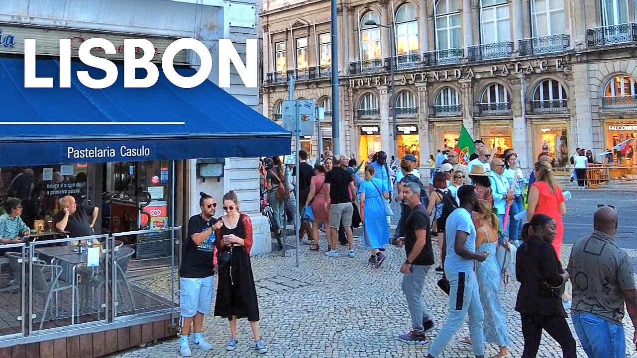 Lively Autumn Afternoon Sunday Walk in Lisbon PORTUGAL