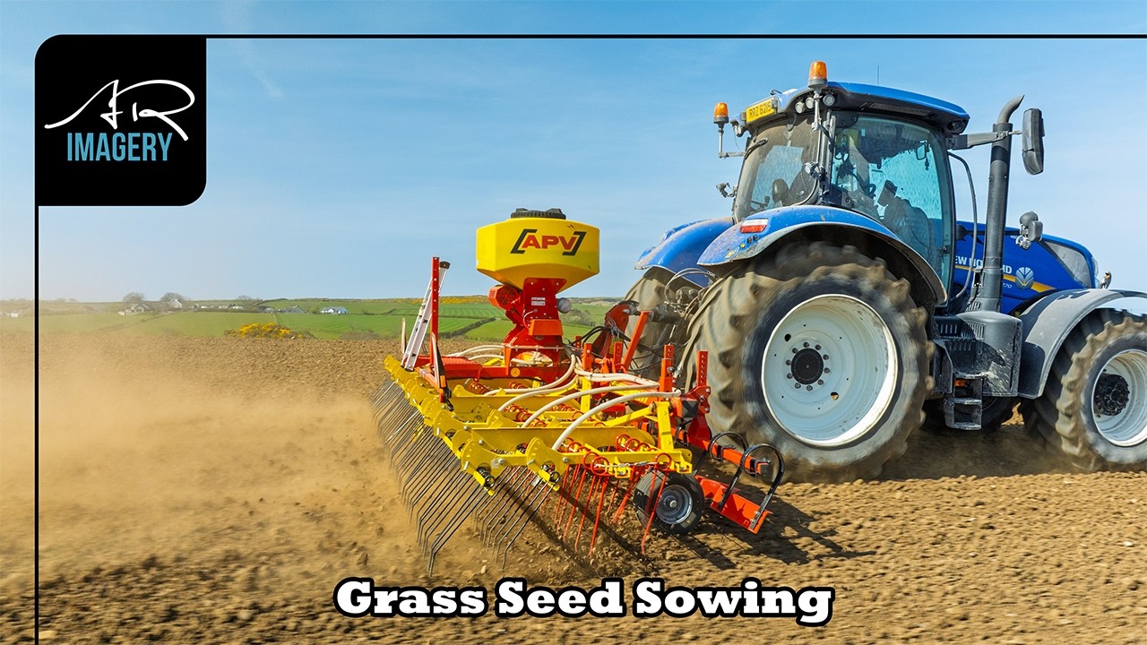 Reseeding | New Holland T7 with APV 6m Harrow and Seeder