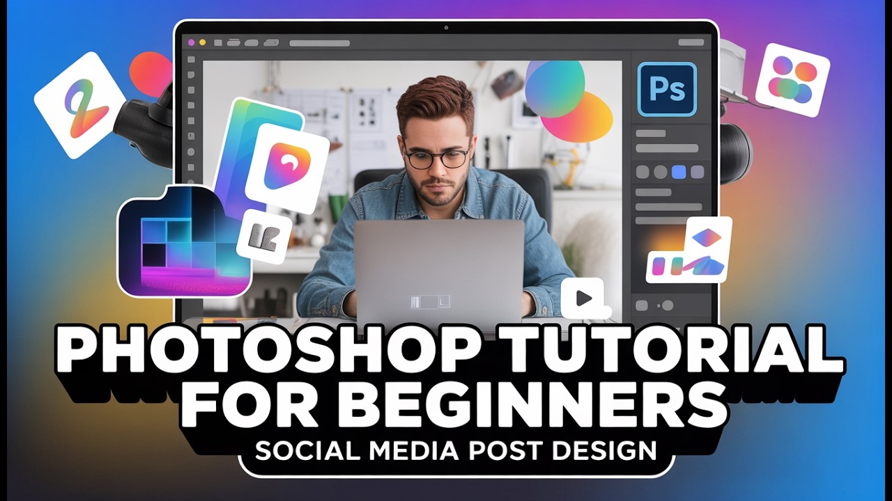 Урок по Photoshop для начинающих | Создание постов для социальных сетей в Photoshop | Курс графич...