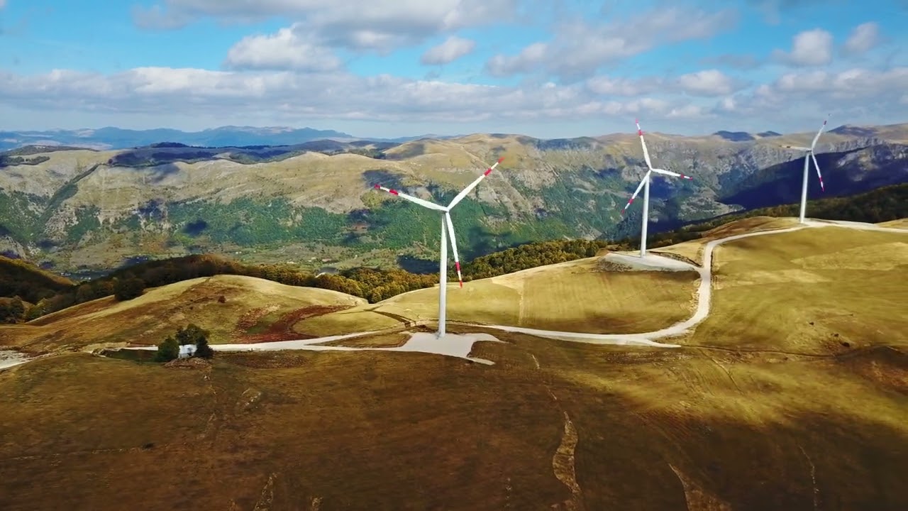 Wind Mills  Solar Farm I Generating Electricity I Energy Stock Footage