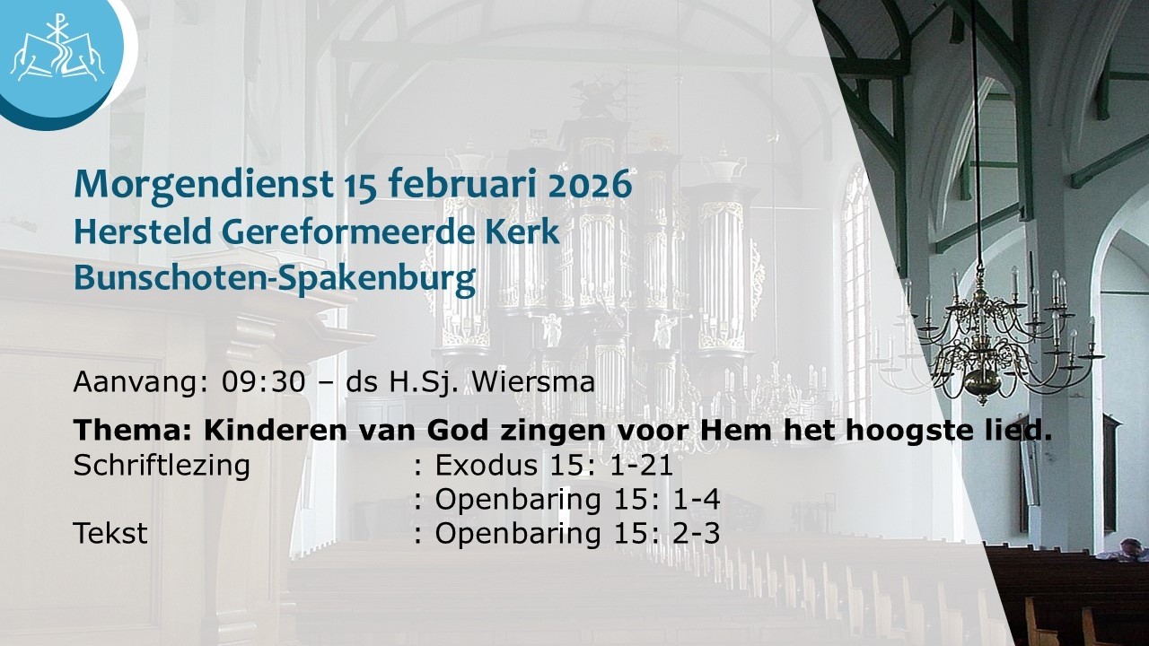 Morgendienst 15 febuari 2026 - 9:30 - HGK Bunschoten-Spakenburg (GK)