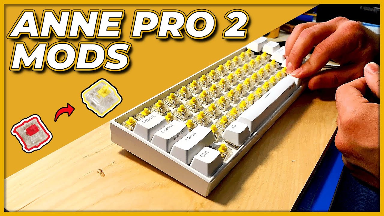 ANNE PRO 2 - HOTSWAP MOD, LUBED GATERON SWITCHES, & STABS MOD
