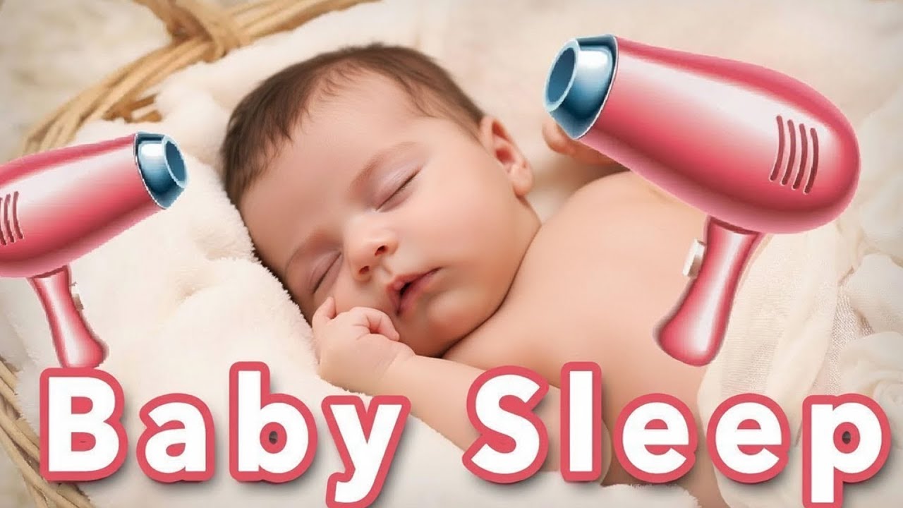 Baby Sleep Sound 💨 Soft Hair Dryer Noise - Calm Babies Fast & Deep Sleep 120 Min