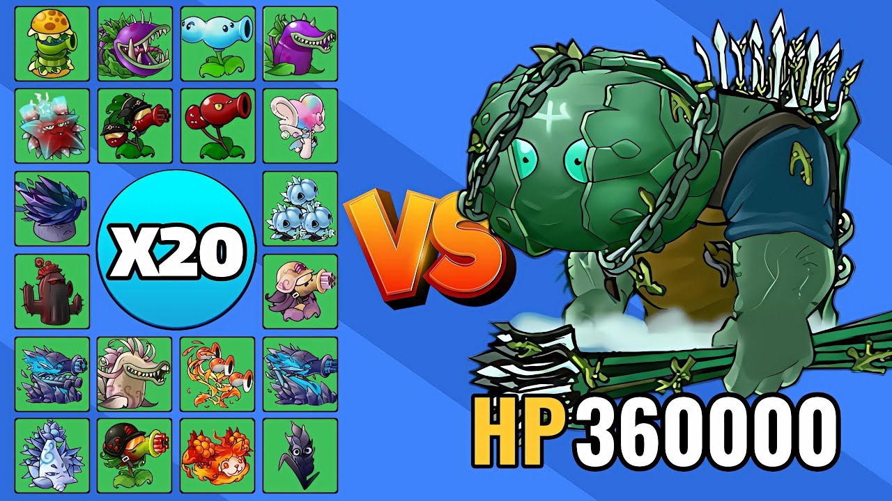 TRIDENTE GARGANTUAR vs TODAS LAS PLANTAS X20 | PvZ FUSION