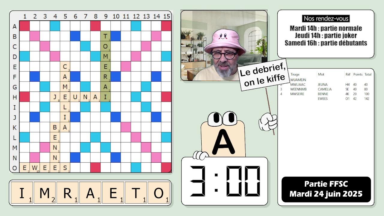 Partie FFSC 850 - Scrabble duplicate