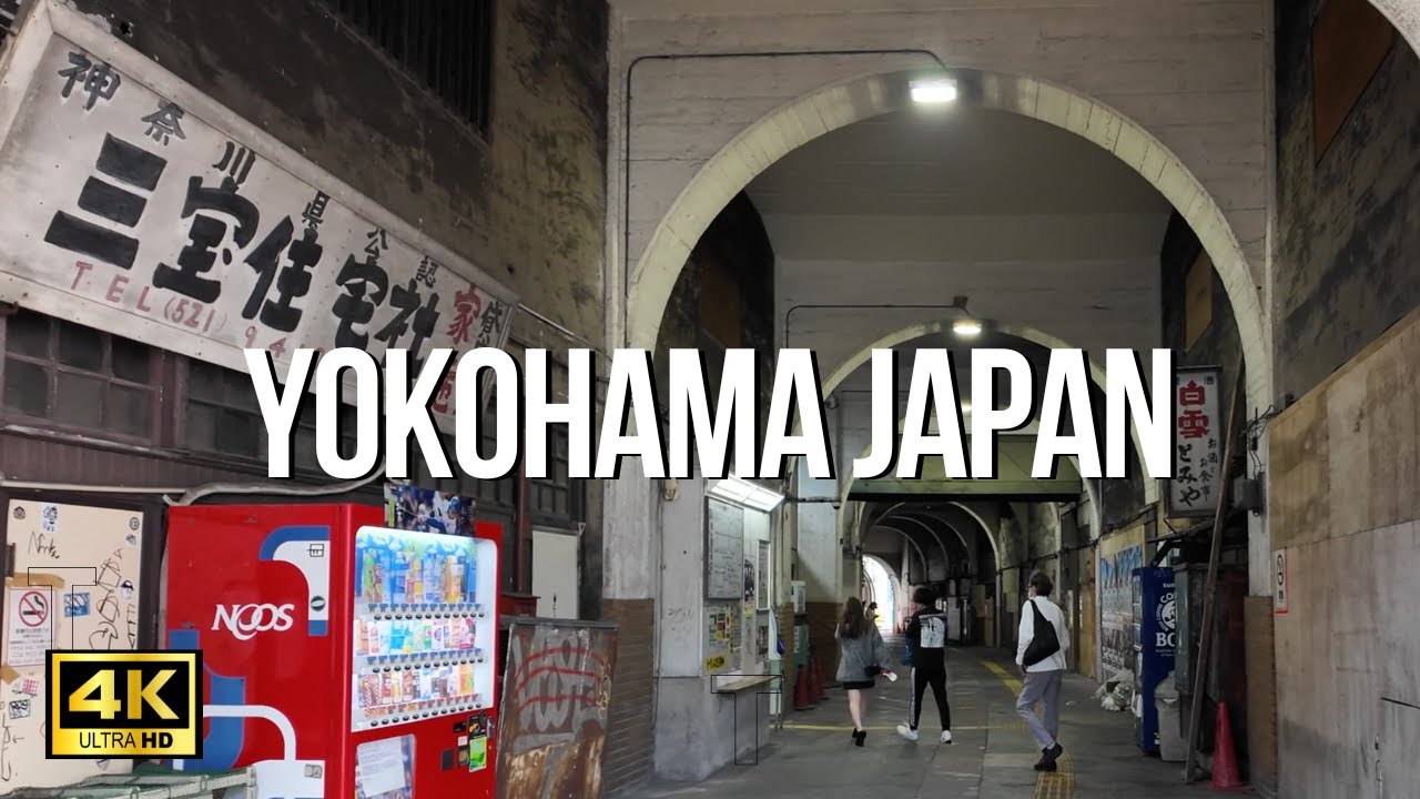 YOKOHAMA JAPAN 4K ASMR Walking Tour - The Ghostly Ruins of Kokudo Station & Okinawa Town 【4K HDR】