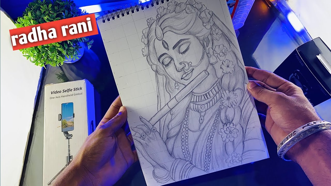 radha rani drawing, radha rani outline tutorial, radha rani drawing step by step ❤️😍