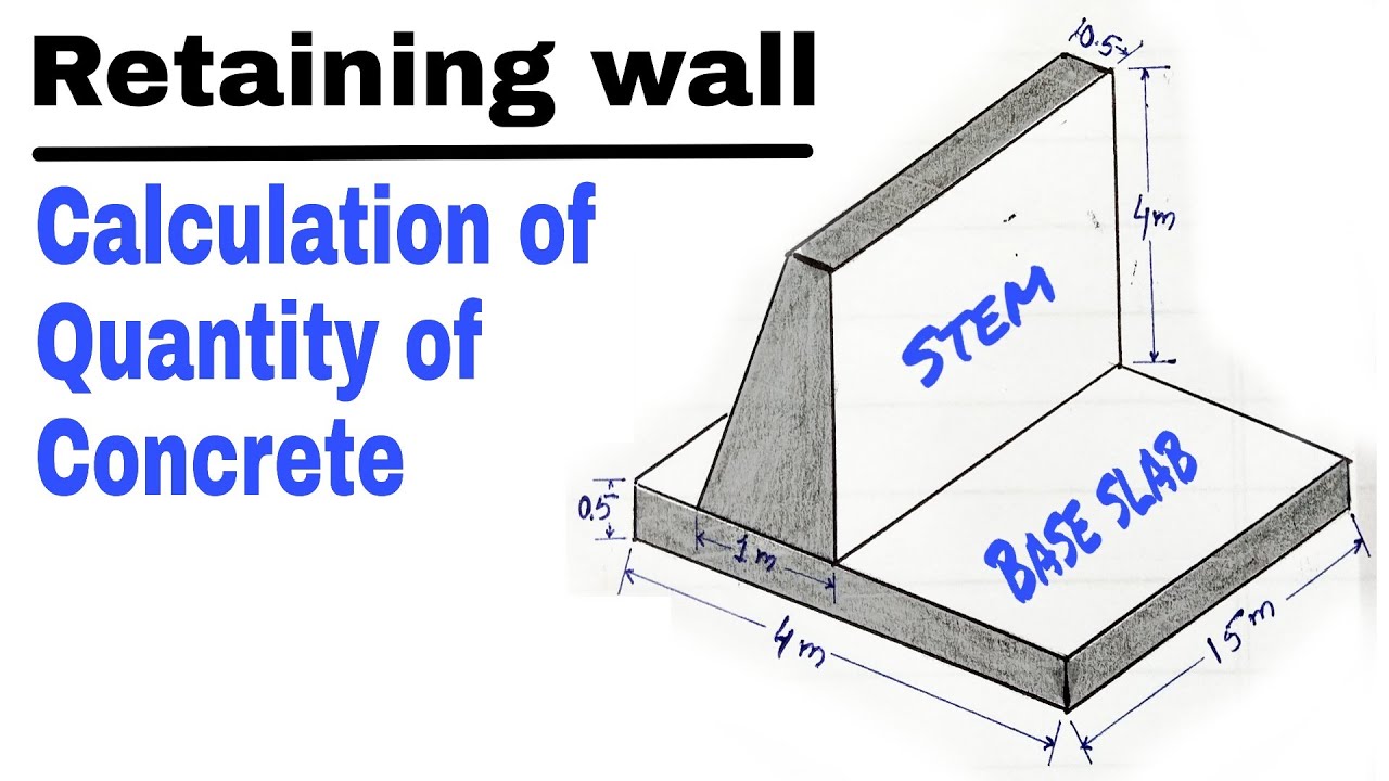 How to calculate the concrete volume of Retaining wall | Volume of Retaining wall
