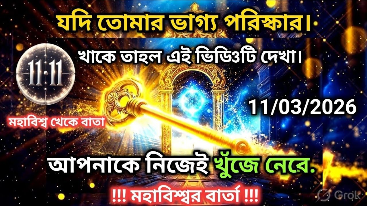১১ মার্চ মহাবিশ্ব বার্তা।যদি তোমার ভাগ্য পরিষ্কার। থাকে তাহলে এই ভিডিওটি....!#angel