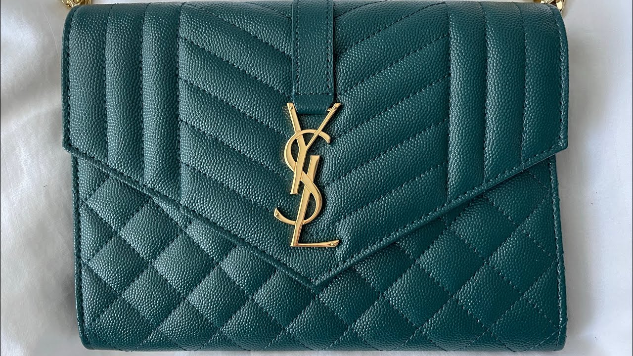 YSL Monogram Clutch in Sea Turquoise | RARE