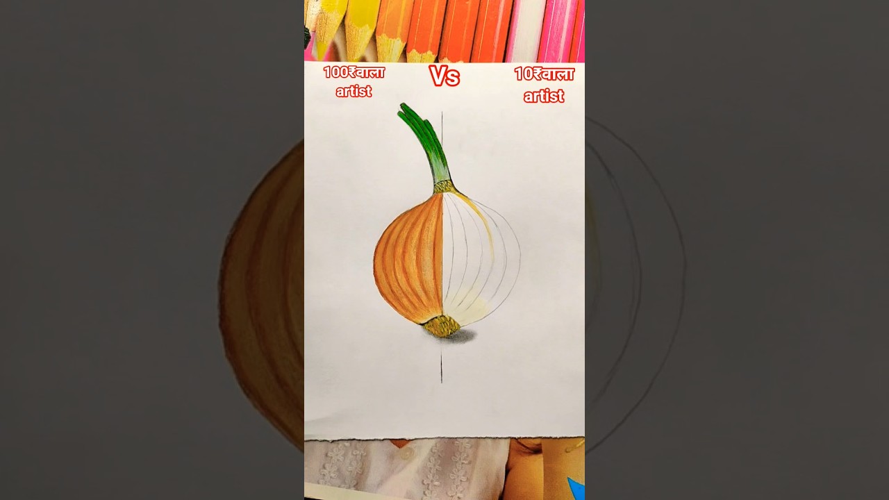 realistic onion drawing || #painting #tutorial #art #sketch #easy #artist #video #draw #bts #onion