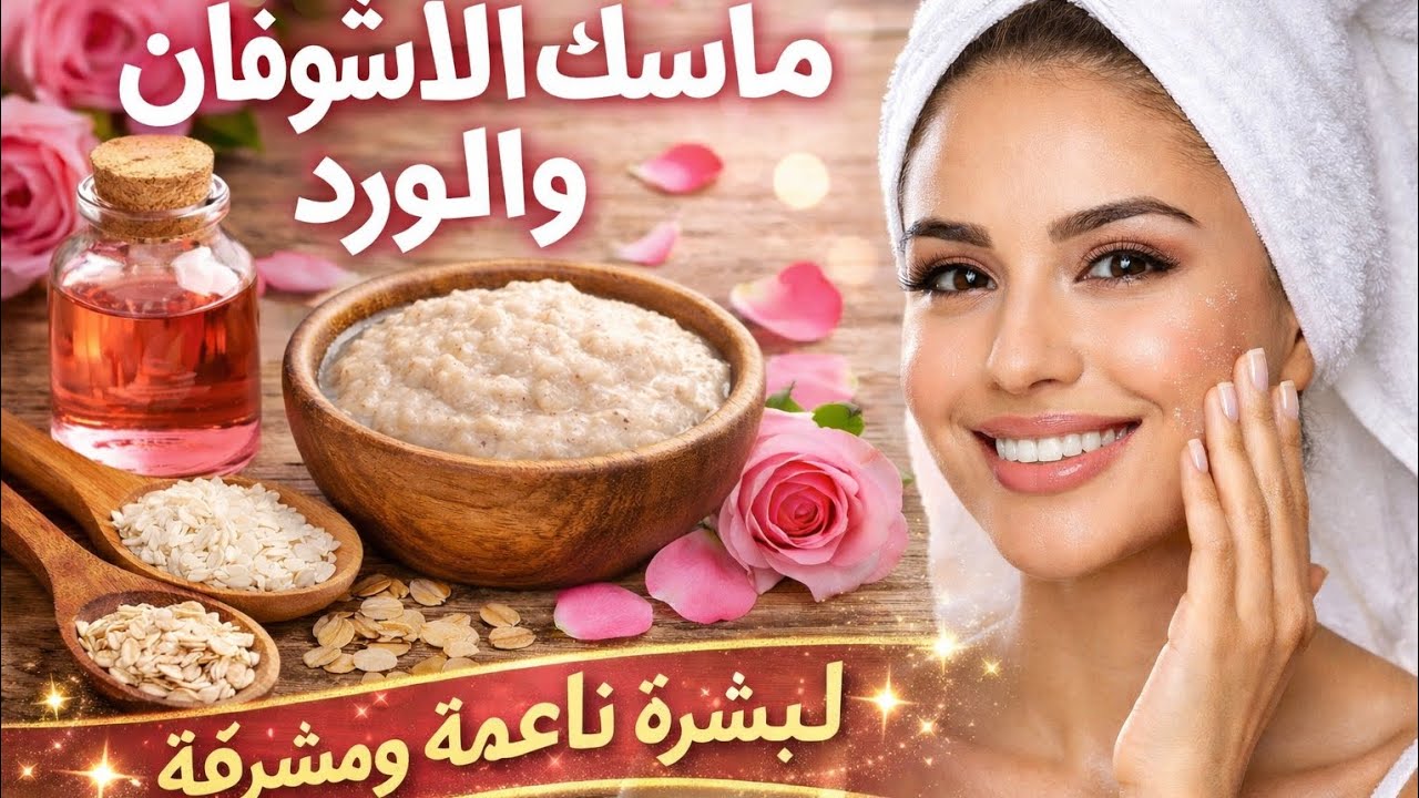 اعملي ماسك مقشر للعيد بالشوفان ،الأرز والورد لبشرة مشرقة و مرطبة 