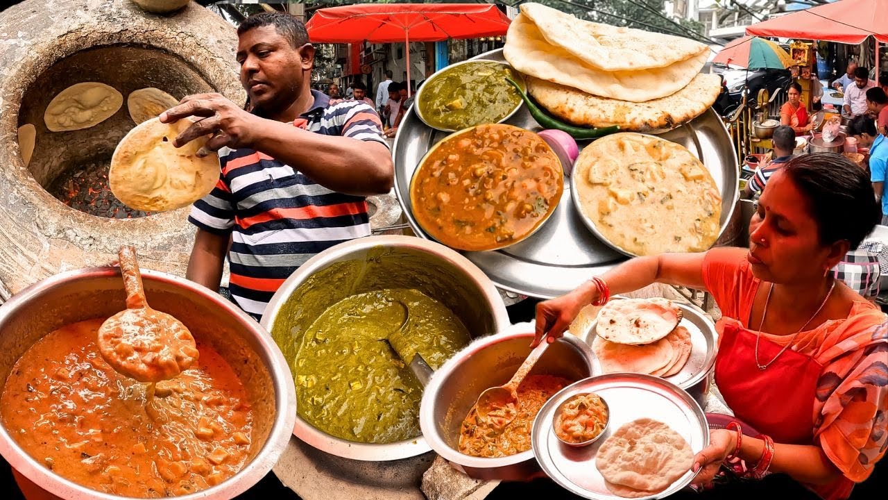 BowBazar hidden secret place Street Food Veg THALI Roti Sabji Rice Street food India