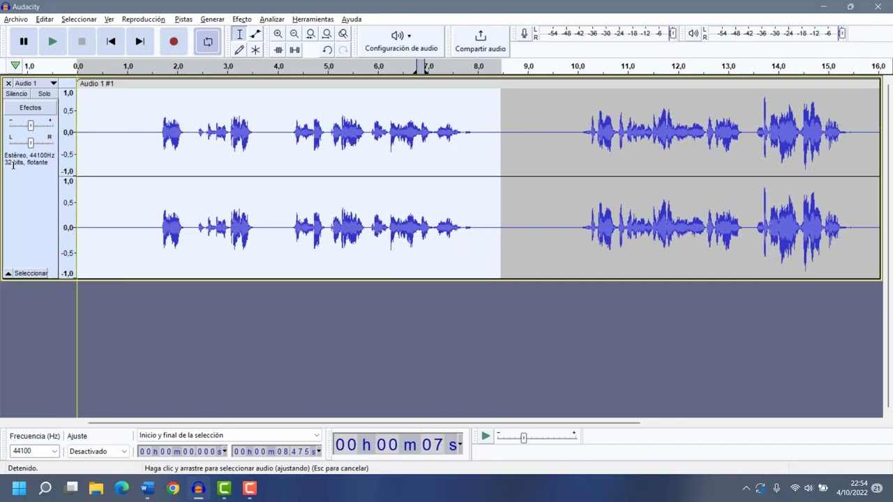 2. Grabar y guardar audio en Audacity