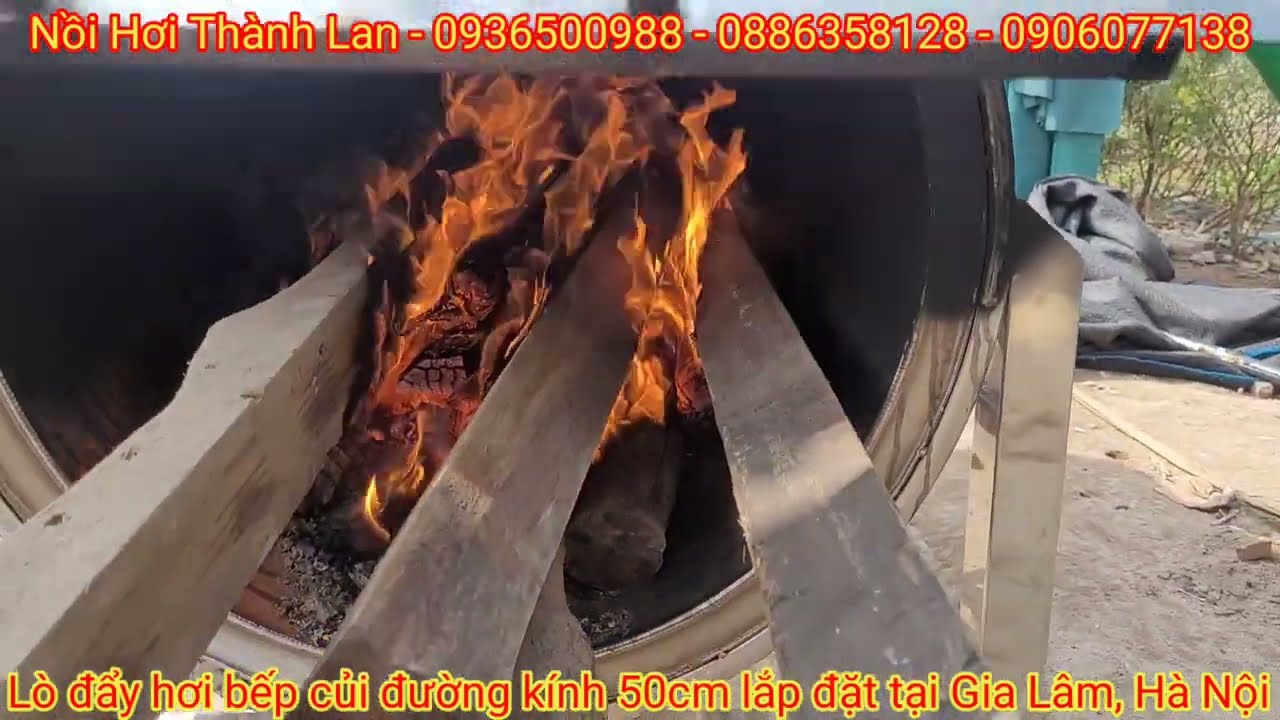 Lò hơi bằng bếp củi nằm ngang siêu nhanh, siêu tiết kiệm với nhiều cải tiến đáng đồng tiền