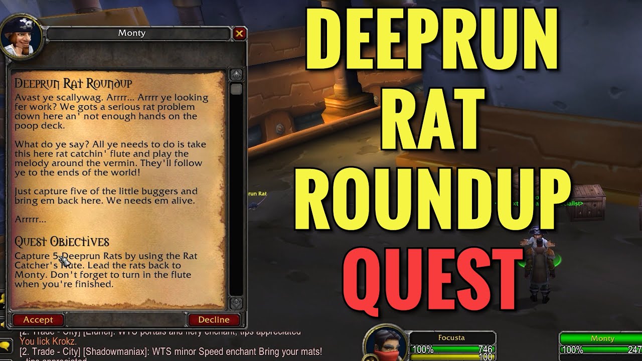 Deeprun Rat Roundup Quest (WoW Classic)