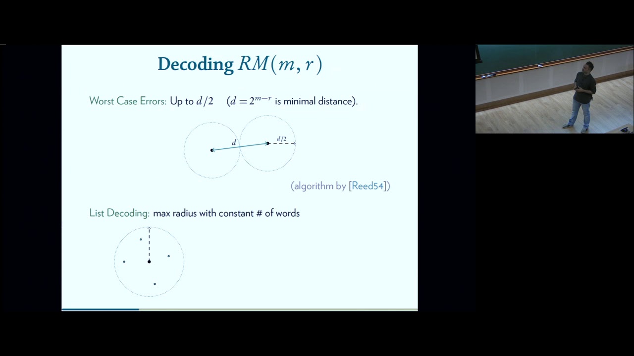 Efficiently decoding Reed-Muller codes from random errors by Ramprasad Saptarishi