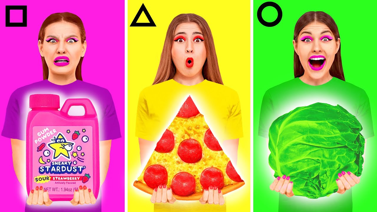 Geometric Shape Food Challenge | Funny Situations in Kitchen by Happy Funny