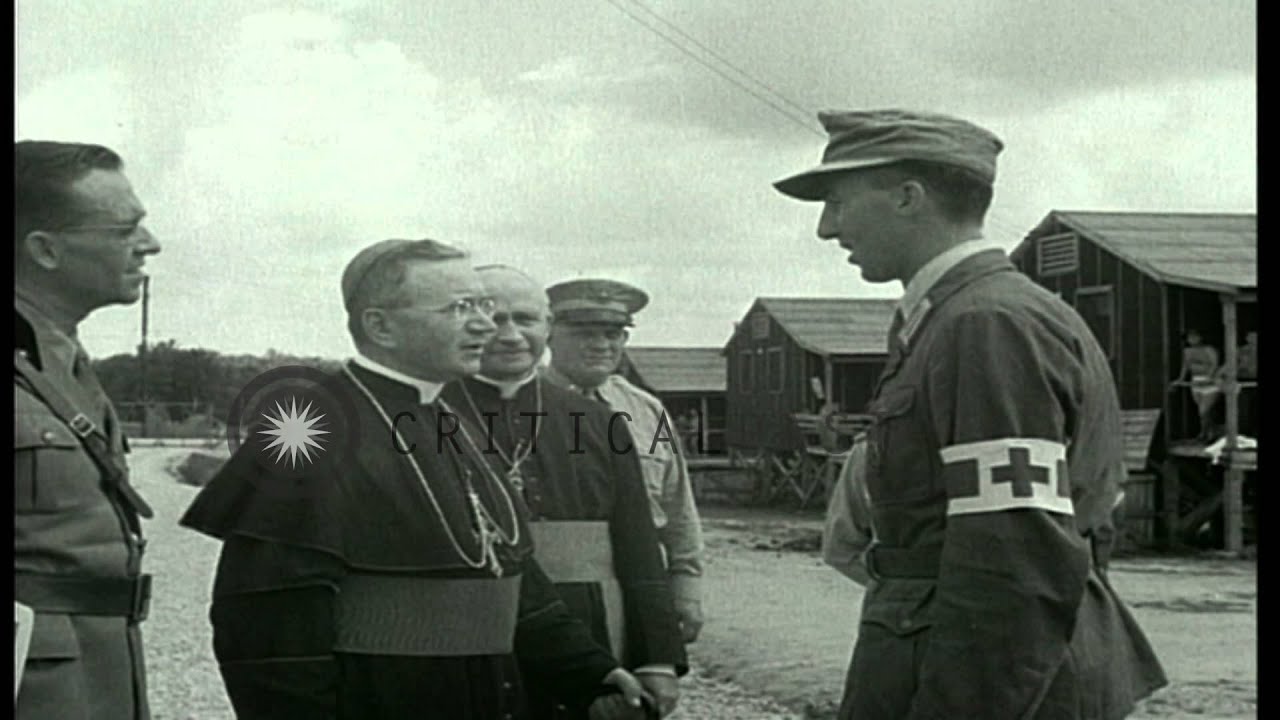 German Red Cross officer, priests and other officials enter the hospital of Priso...HD Stock Footage