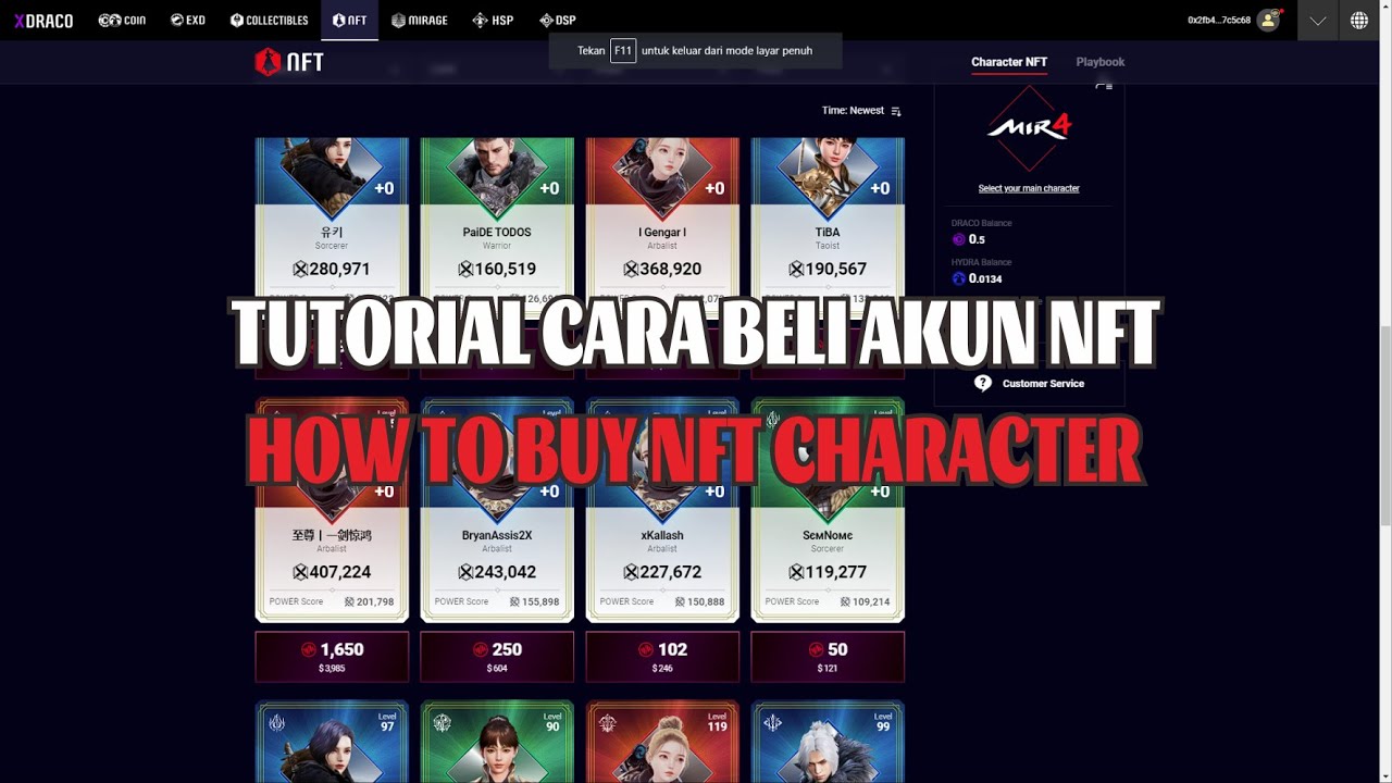 [MIR4 GLOBAL] Tutorial Beli Akun NFT. How to Buy NFT Character