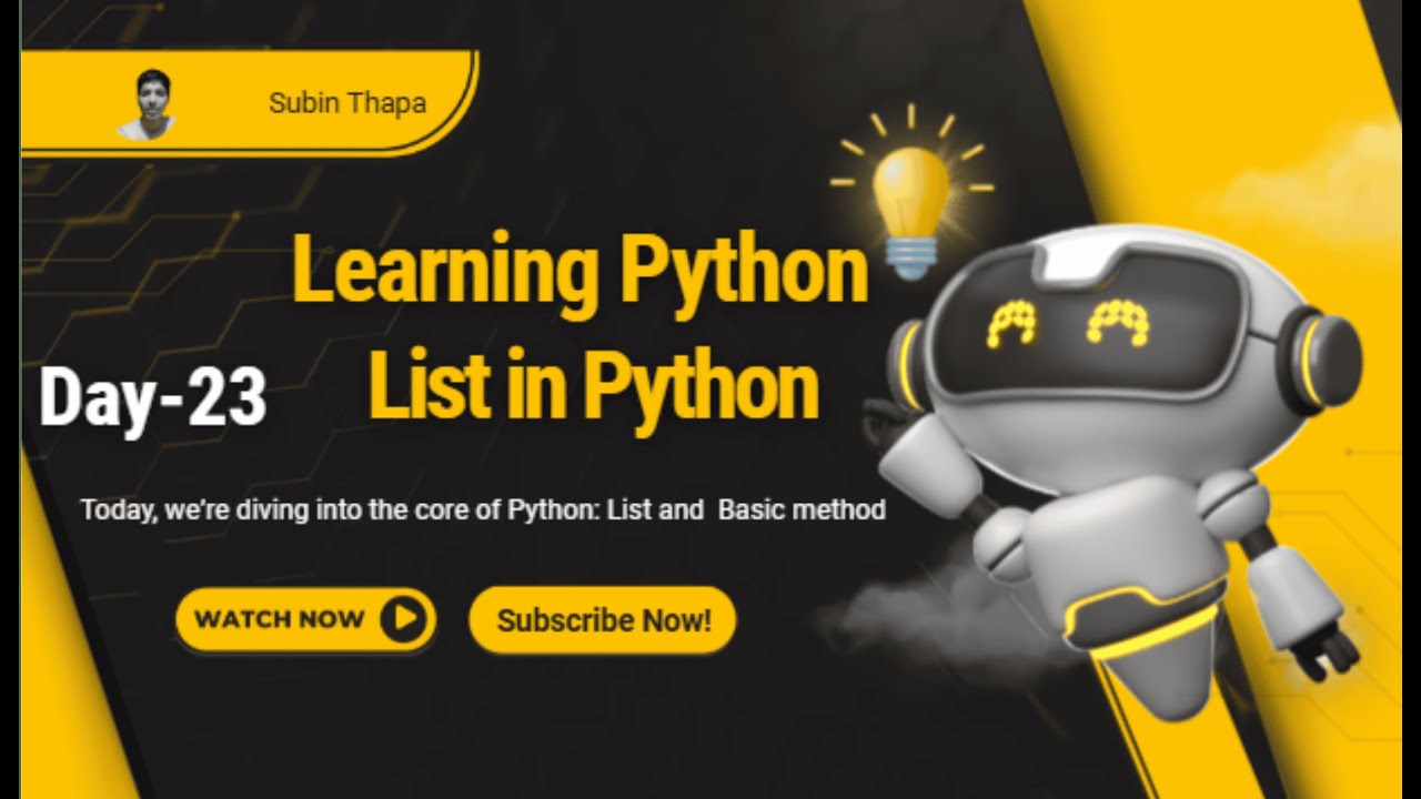 Day 23 – Python List and list method Tutorial ||  Beginner Friendly