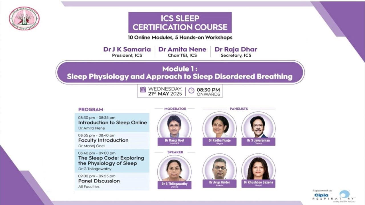 𝐈𝐂𝐒 𝐒𝐥𝐞𝐞𝐩 𝐂𝐞𝐫𝐭𝐢𝐟𝐢𝐜𝐚𝐭𝐢𝐨𝐧 𝐂𝐨𝐮𝐫𝐬𝐞: 𝐌𝐨𝐝𝐮𝐥𝐞 𝟏-𝐒𝐥𝐞𝐞𝐩 𝐏𝐡𝐲𝐬𝐢𝐨𝐥𝐨𝐠𝐲 & 𝐀𝐩𝐩𝐫𝐨𝐚𝐜𝐡 𝐭𝐨 𝐒𝐥𝐞𝐞𝐩 𝐃𝐢𝐬𝐨𝐫𝐝𝐞𝐫𝐞𝐝 𝐁𝐫𝐞𝐚𝐭𝐡𝐢𝐧𝐠