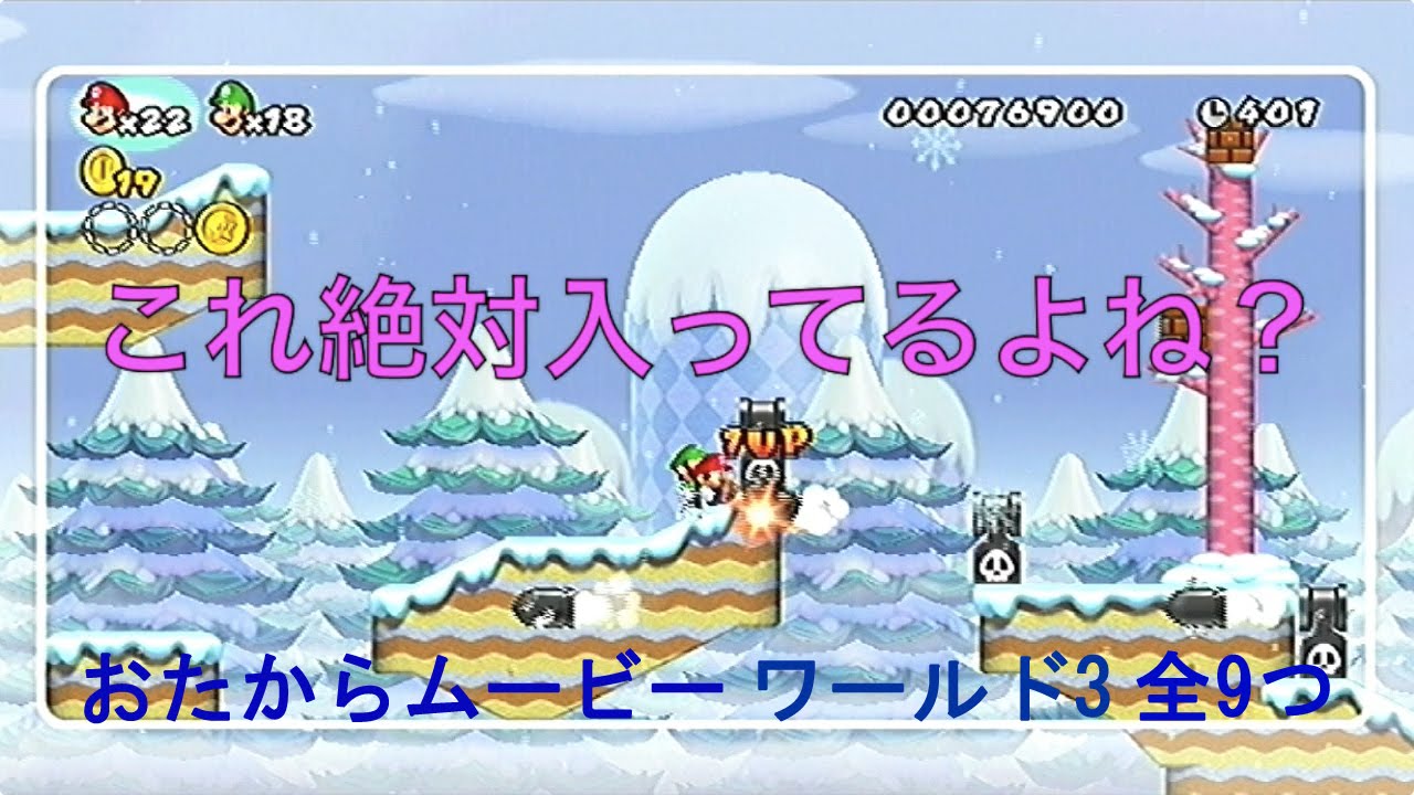 NewスーパーマリオブラザーズWii-84「おたからムービー ワールド3（全9つ）」