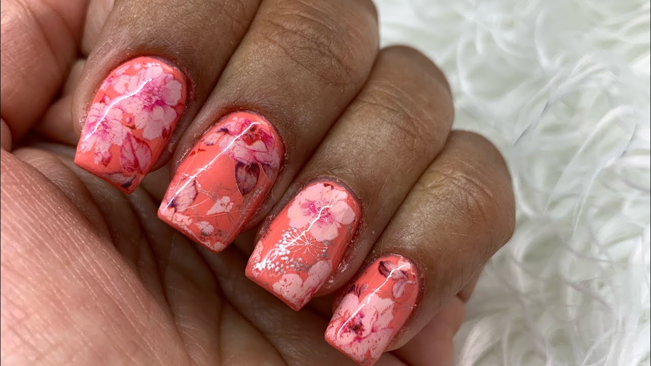 Gel Nails-flower Art-Short-Cute
