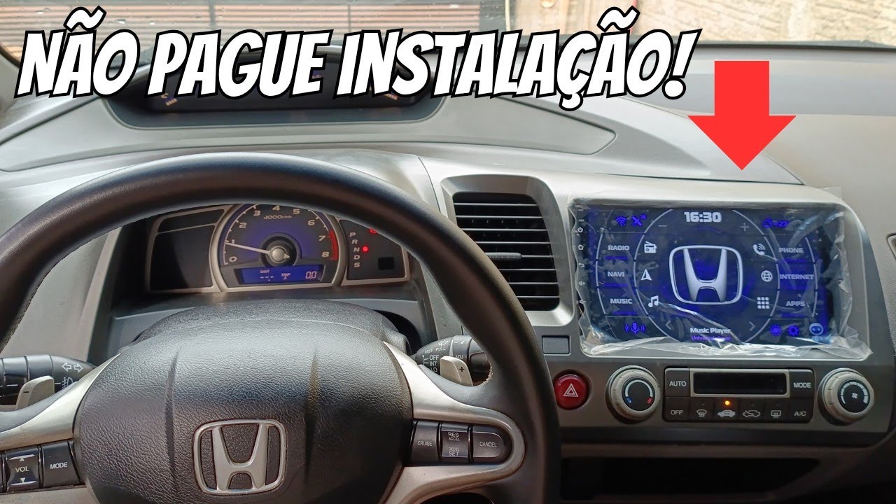 Instalação central multimídia Android 9 polegadas Honda New Civic ✅passo a passo!