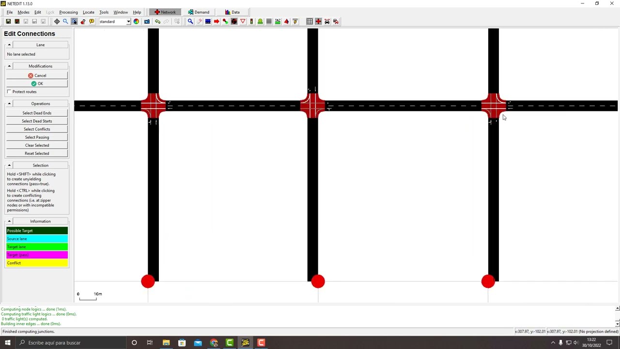 Tutorial SUMO 02: Giros y semáforos
