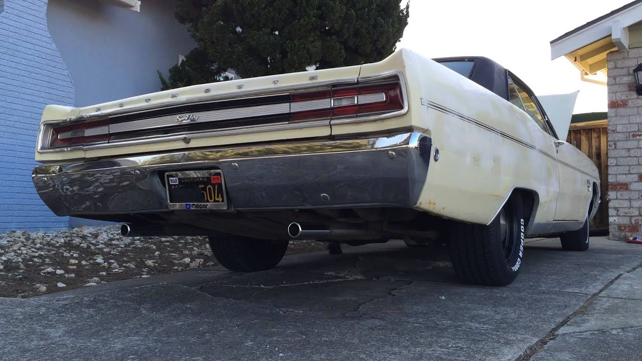 1968 Plymouth Sport Fury 383 big block Mopar Flowmaster Super 40 dual exhaust