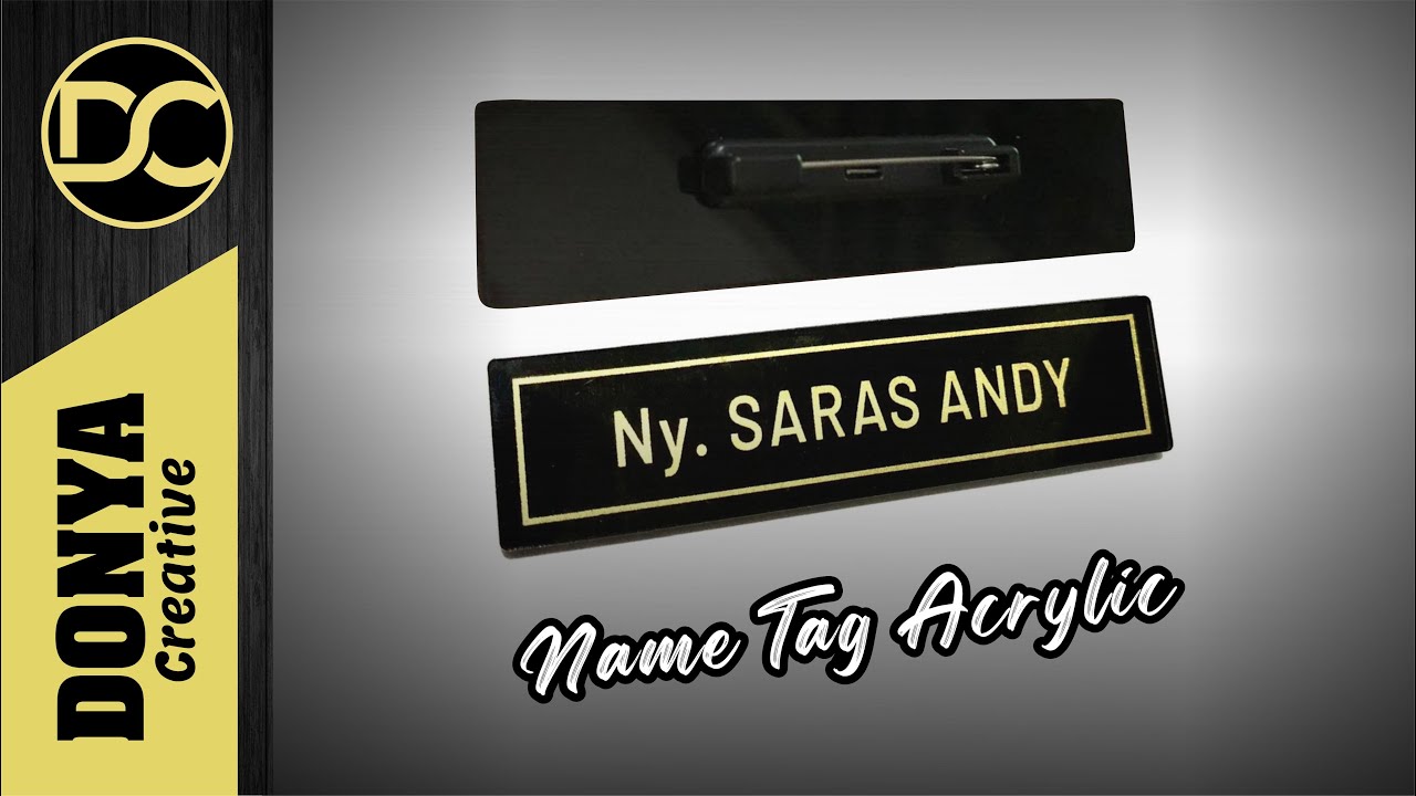 CARA MEMBUAT NAME TAG AKRILIK BLACK GOLD TANPA RESIN | HOW TO MAKE ACRYLIC NAMPLATE EXPRESS