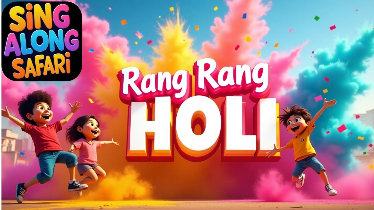Holi Songs for Kids 🌈 Rang Rang Holi | Festival of Colors Kids Mix