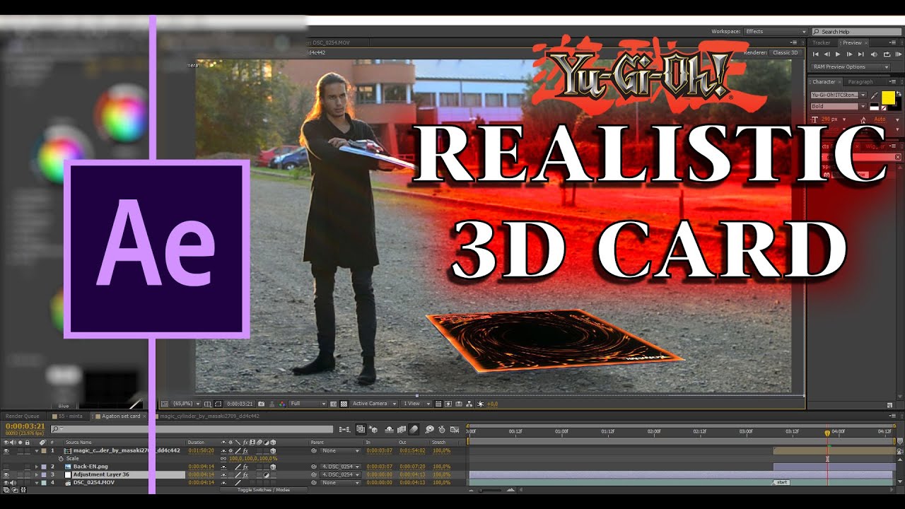 Adobe After Effects #2 - Yugioh! 3D card animation tutorial VFX