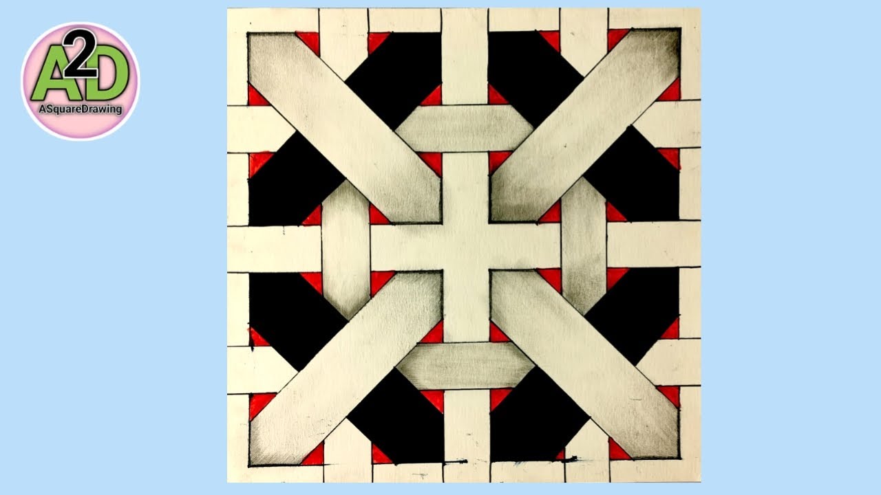 3d Wall Pattern Drawing | Wall Drawing Ideas | 3d Wall Pattern Ideas