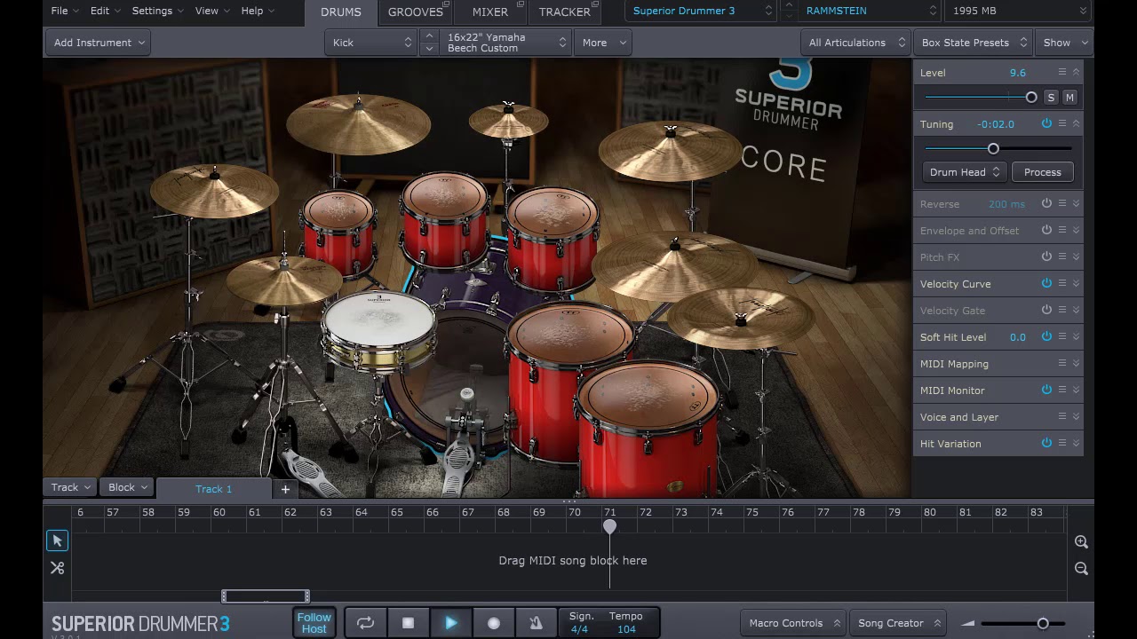 RAMMSTEIN - Amour only drums midi backing track
