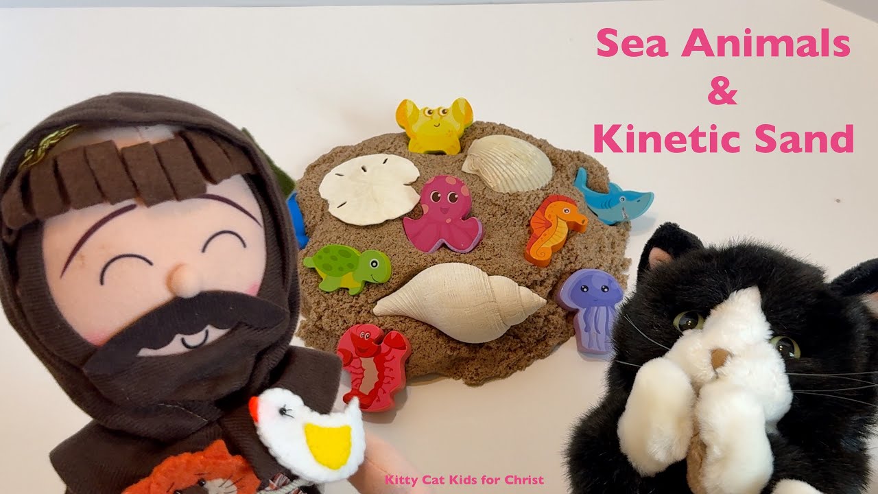 Sea Animals & Kinetic Sand Castle with St. Francis-Kitty Cat Kids for Christ