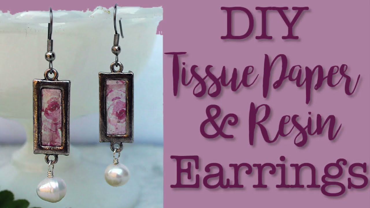 DIY Tissue Paper & Resin Earrings (Bead Soup Swap Reveal)